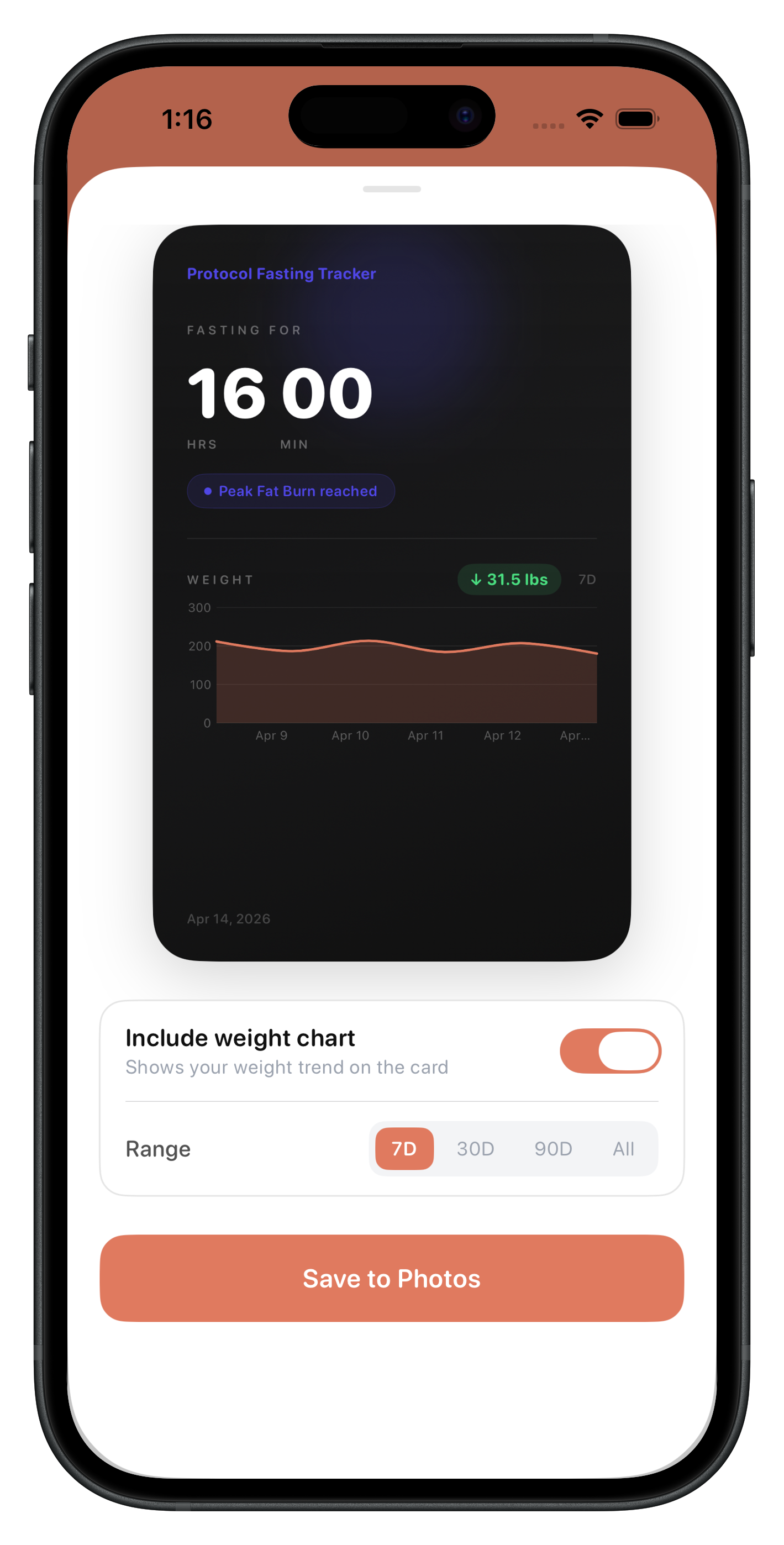 Protocol app share card preview screen
